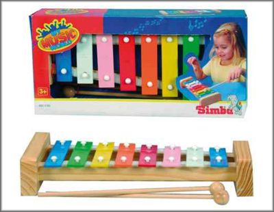 Xylofon s 8 kovovými klávesami, 27 cm