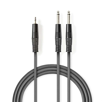 Nhled zbo Kabel Jack 3,5mm ST konektor/2x Jack 6,35mm konektor MO 3m NEDIS COTH23200GY50