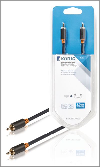 Náhled zboží Digitální kabel, RCA zástrčka – zástrčka, 2 m, KNA24170E20 - Kabely, konektory... Náhled zboží Digitální kabel, RCA zástrčka – zástrčka, 2 m, KNA24170E20 - Kabely, konektory...